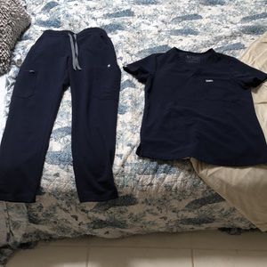 Figs scrubs navy blue